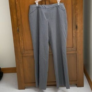 Nicole Miller NY grey poly spandex trousers pants size 12 31in inseam